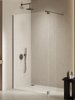 Kabina prysznicowa NESTA GUNMETAL BRUSHED WALK-IN U 70x200 + skrzydło 30cm szkło czyste 8mm Active Shield 2.0