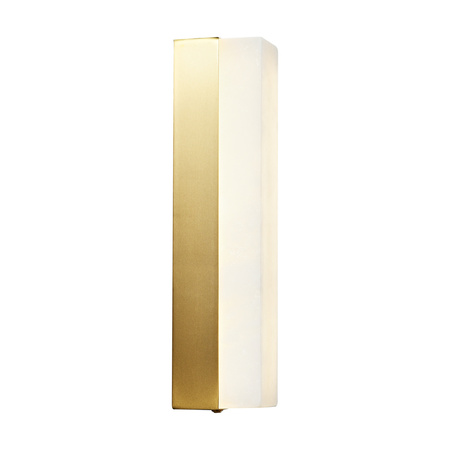 Lampa ścienna BLOCK 40 cm - kinkiet prostokątny, biały marmur i mosiądz