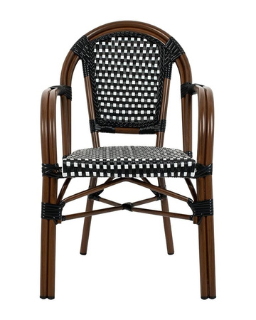 Krzesło ogrodowe CAFE PARIS ARM brązowe   rattan