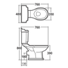 ANTIK Misa WC kombi, 35x72 cm, biała