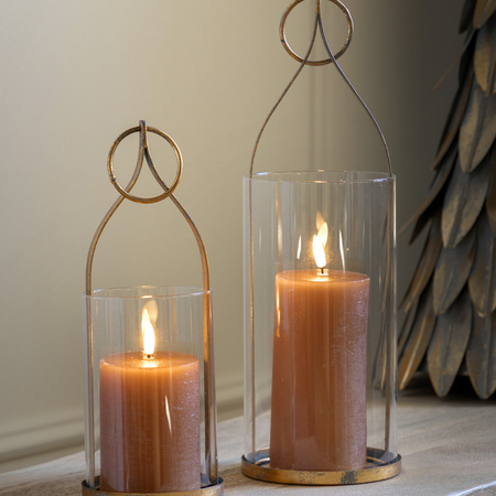 Kyra Lantern Large Antique Gold 125x125x385mm