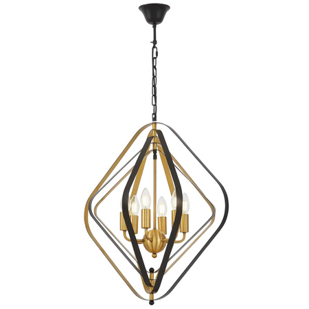 NOWOCZESNA LAMPA WISZĄCA CZARNO-MOSIĘŻNA ZEWA W6