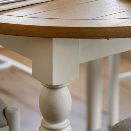 Eton Round Ext Dning Table White 1100/1500x750mm