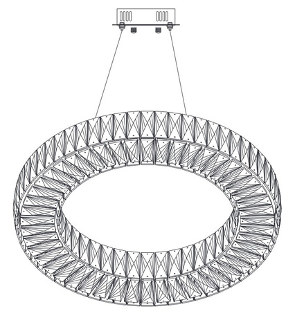 Lampa wisząca CRISTAL 60 cm -  LED, żyrandol kryształowy, złoty