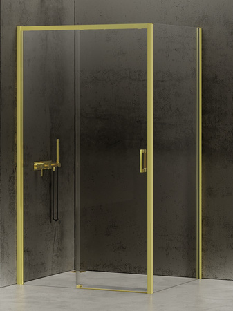 Kabina prysznicowa PRIME LIGHT GOLD 1D prostokątna L 100x75x200 szkło czyste 6mm Active Shield 2.0