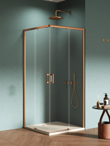 Kabina prysznicowa PRIME COPPER BRUSHED 2D prostokątna 110x80x200 szkło czyste 6mm Active Shield 2.0