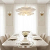 Lampa wisząca PEONY biała 50 cm - nowoczesna lampa sufitowa do salonu