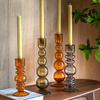 Villena Glass Taper Candlestick Olive 300mm