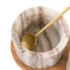 Novi Spoon and Pinch Pot Beige Marble 178x89x70mm