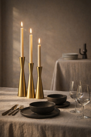 Zestaw 3 świeczników SHP TRIO złoty