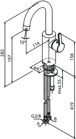 Bateria umywalkowa Piccolo szczotkowany mosiądz pvd