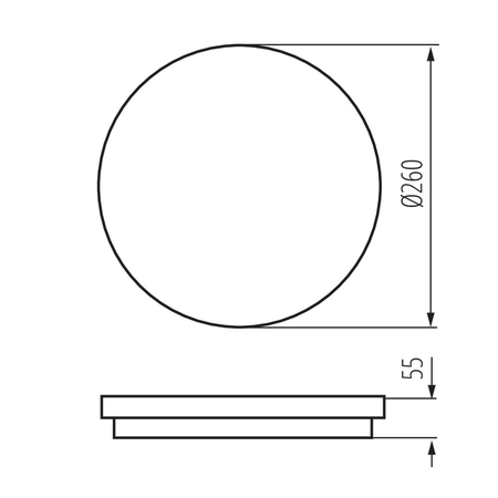 BENO Lampa sufitowa LED,  ø .260mm, 24W, czarny grafit