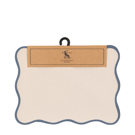 Scallop Edge Placemats Blue 4pk 300x400mm