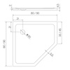 Brodzik MILD STONE akrylowy pięciokątny 90x90x4,5 czarny