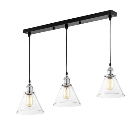 POTRÓJNA LAMPA WISZĄCA LOFT CHROMOWANA NUBI W3 PRO