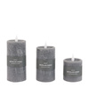 LED 1 Wick Candle Grey 3pk 70x70x150mm