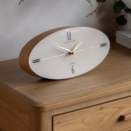 Greenwich Mantel Clock Oak Stripe 130x270x55mm