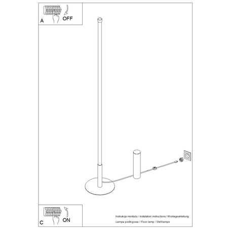 Lampa podłogowa TRANG żółta 4000K