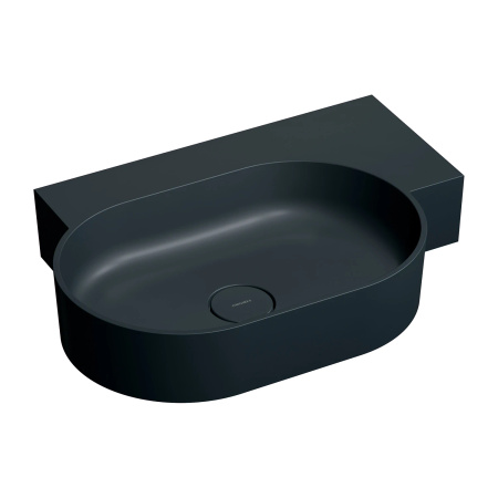 OVO M+ umywalka nablatowa/wisząca - prawa, 64 x 44 cm, black lava mat