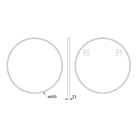 NOTION SLIM okrągłe lustro w ramie, średnica 60cm, biały mat