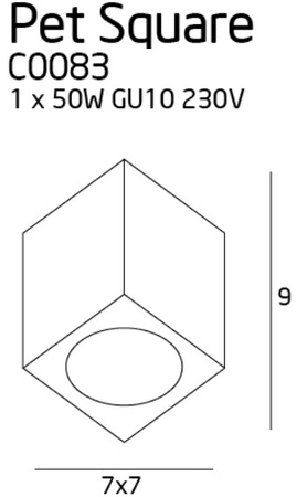 Pet Square plafon czarny