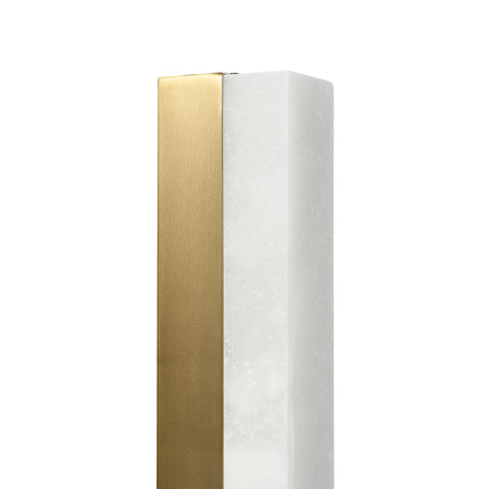 Lampa ścienna BLOCK 40 cm - kinkiet prostokątny, biały marmur i mosiądz