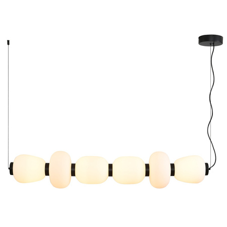 Lampa wisząca BRILLA-6, 125 cm - LED, czarny stelaż, nieregularne białe kule