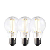 E27 LED Filament GLS (3pk) Clear Glass
