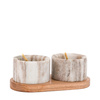 Novi Spoon and Pinch Pot Beige Marble 178x89x70mm