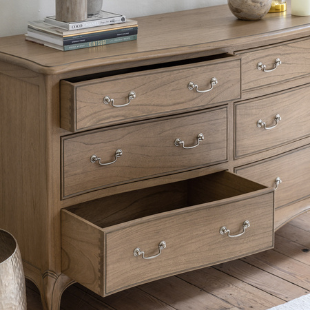 Chic 6 Drawer Chest Weathered 1470x510x827mm