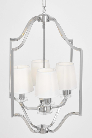 LAMPA WISZĄCA NOWOCZESNA BIAŁO-CHROMOWANA ORLANDO W4