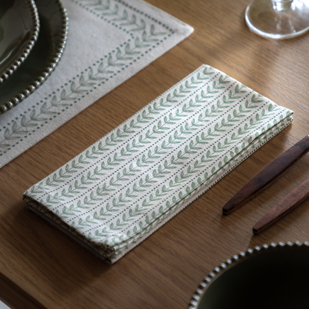 Arbor Leaf Napkins Natural 4pk 450x450mm