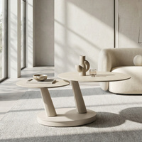 BIZZOTTO Stolik kawowy JOEL IVORY 80–126,5 cm – rozkładany, efekt marmuru, nowoczesny design