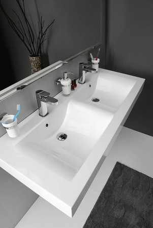 FLAVIA umywalka kompozytowa podwójna 120x50cm, biała