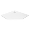 Brodzik NEX konglomeratowy pięciokątny 90x90x3,5 biały,  gł.2cm, fi 90