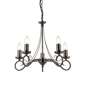 Trafford 5 Pendant Light Antique Silver