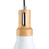 Lampa wisząca NORDIC WOODY biało drewniana 25 cm