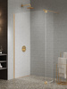Kabina prysznicowa NESTA GOLD BRUSHED WALK-IN U 70x200 + skrzydło 30cm szkło czyste 8mm Active Shield 2.0
