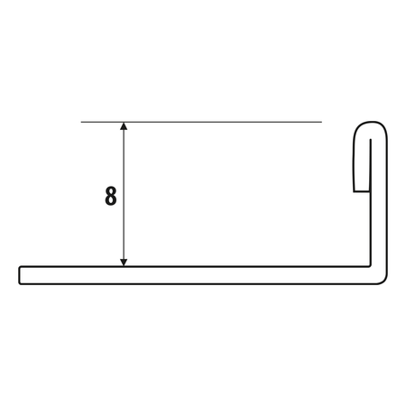 Profil narożny typ L, 250cm, 8mm, stal nierdzewna polerowana