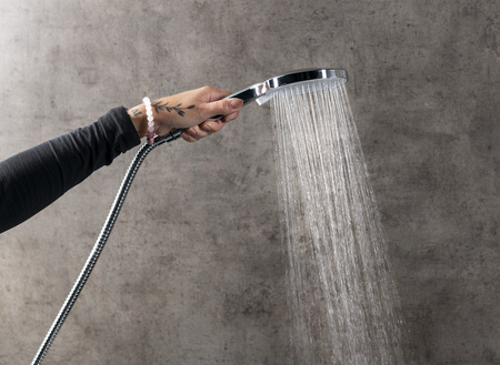 Słuchawka prysznicowa z masażem, 3 tryby, silikonowe dysze, Ø 120 mm, ABS/czarny mat