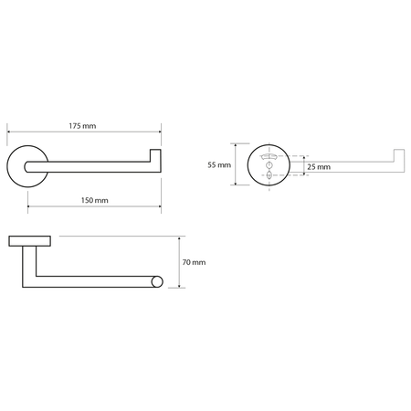 X-ROUND GUN METAL wieszak na papier toaletowy, gun metal