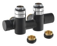 TWIN COMBI zestaw przyłączeniowy zespolony, prawy, rozstaw 50mm, czarny mat