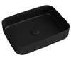 INFINITY RECTANGLE umywalka ceramiczna nablatowa 50x36cm, czarny mat
