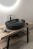CALEO umywalka ceramiczna nablatowa 60x42cm, czarny mat