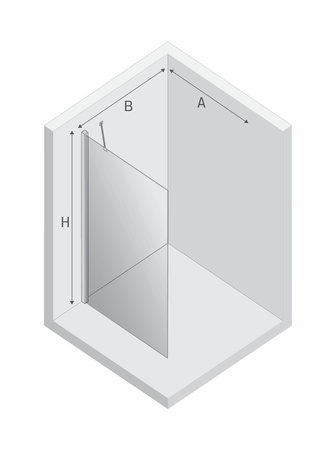 NZ4 Kabina prysznicowa NEW SOLEO COPPER BRUSHED walk-in U 110x195 szkło czyste 6mm Active Shield 2.0