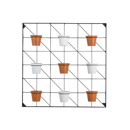 Carlos Wall Planters x9 White &amp; Ter 900x150x900mm