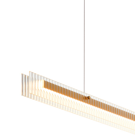 Lampa wisząca LONGIN-120 - LED, złota listwa ze szklaną obudową