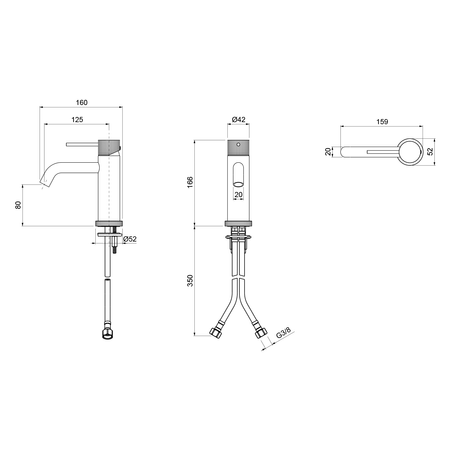 ULTRASAN bateria umywalkowa bez odpływu, chrom
