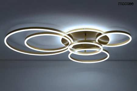 MOOSEE lampa sufitowa / plafon RINGS 6    złota