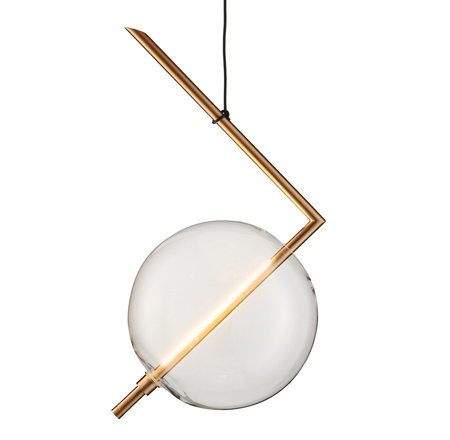 Lampa wisząca AMORE LED, 24 cm - złota z transparentnym kloszem